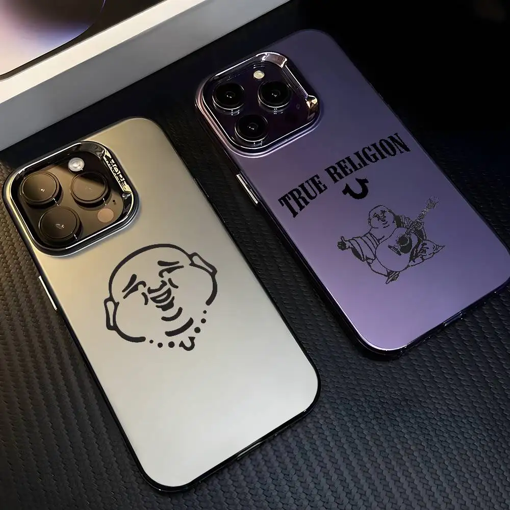 Simple Logo T-Trues R-Religions Phone Case For IPhone 16 15 14 13 12 11 Pro Max Designer Matte Laser Aurora Funda Phone Case