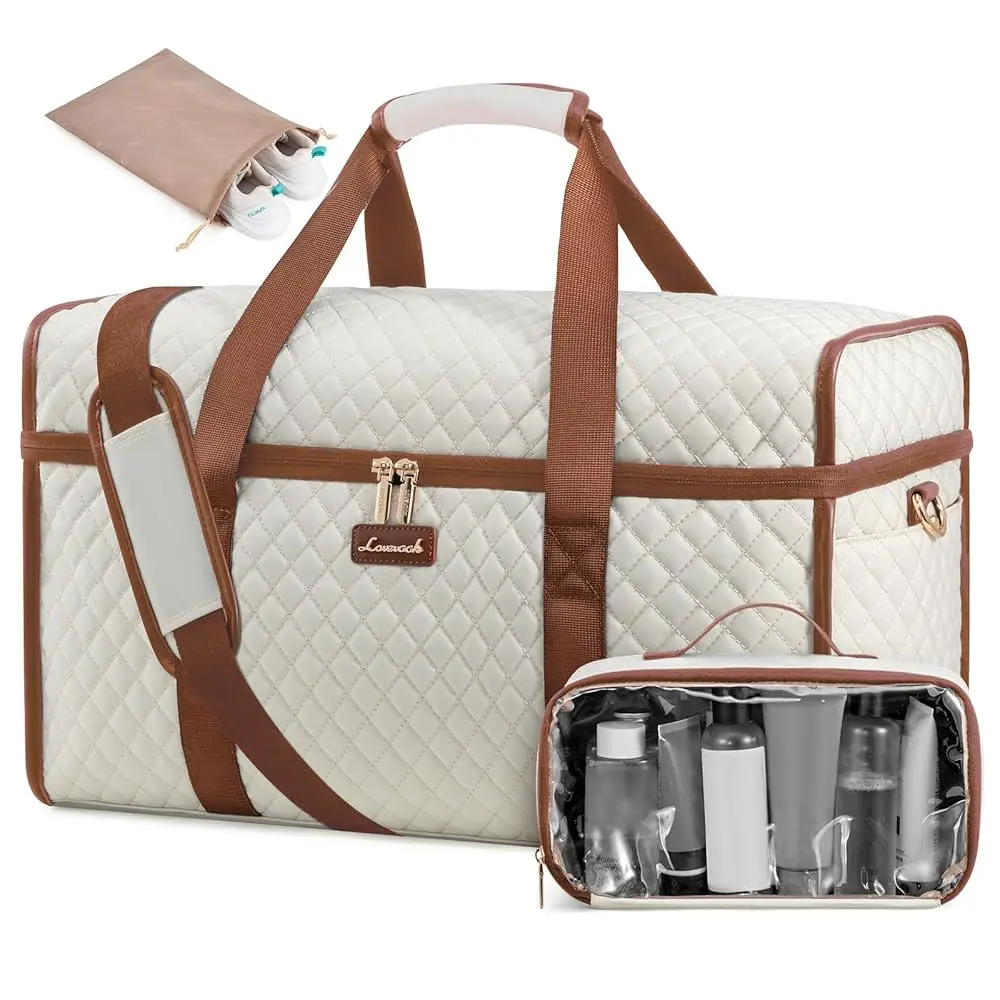

Free ShippingTravel Duffle Bag - Weekender & Overnight Bag with Toiletry & Wet Pocket, Carry-On Size, 3pc Set