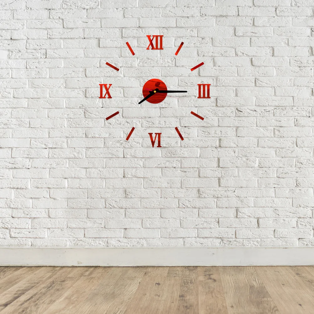 

Large Size Acrylic Wall Clock Frameless Modern Decorative Silent Adhesive English Office Home Wall Clock For Living Room Bedroom