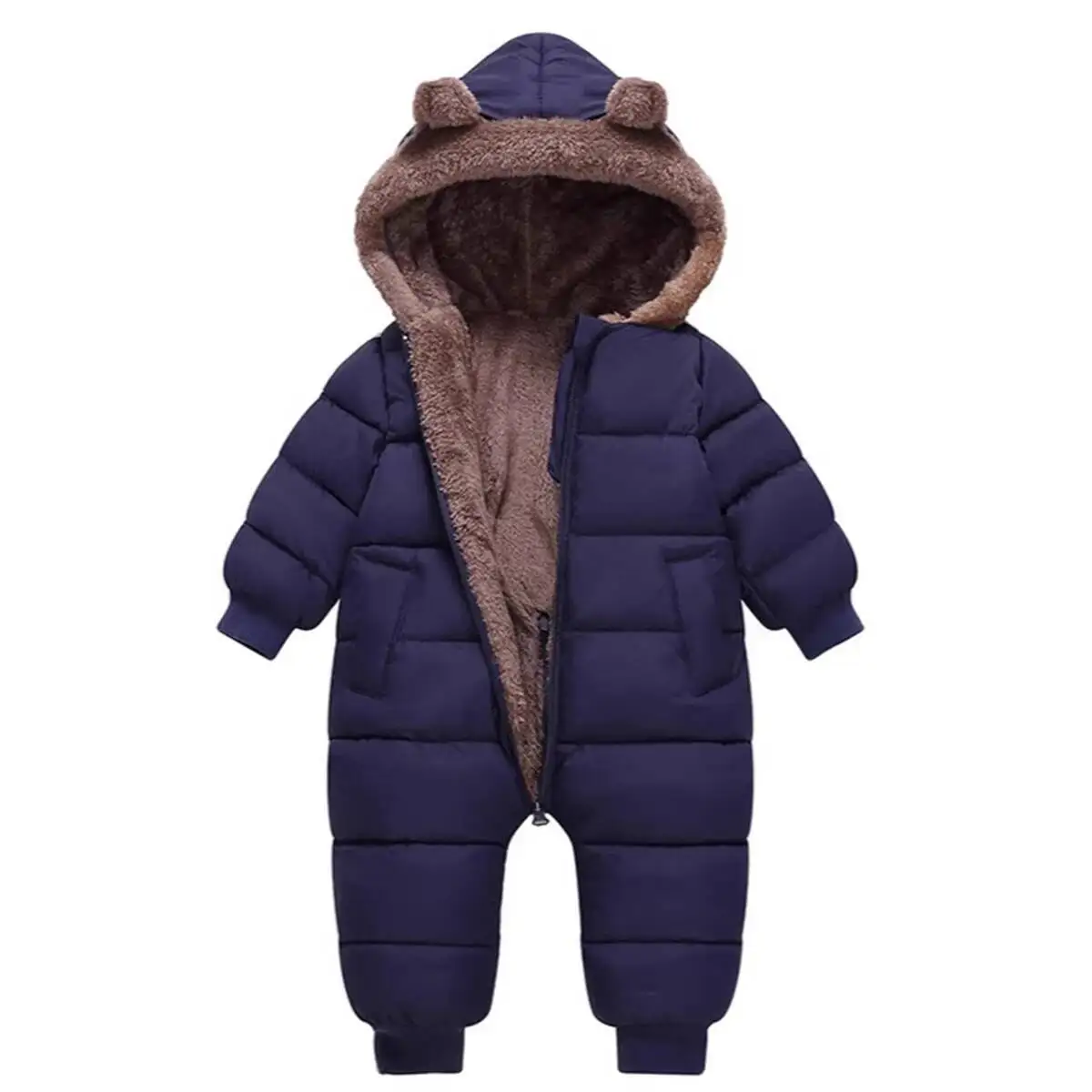 

overalls baby clothes Winter Plus velvet New born Infant Boys Girls Warm Thick Jumpsuit Hooded Outfits Snowsuit coat kids Romper