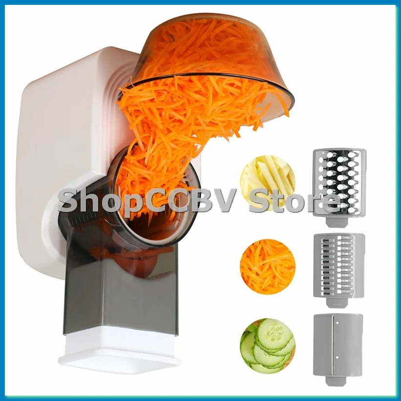 Electric Cheese Grater,Multifunctional Electric Slicer,Vegetable Slicer, Salad Maker,Food Processor for Kitchen Use-A50M