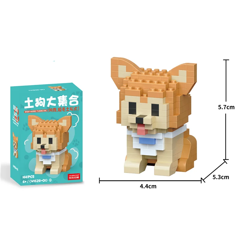 Bonito dos desenhos animados gato cão blocos de construção micropartículas husky montagem brinquedo decoração educacional presente para crianças
