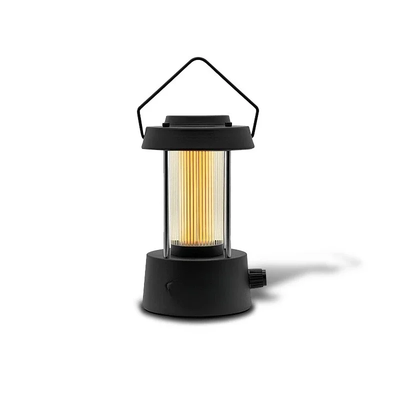 Luz de acampamento dourada preta de metal completo, luz circundante, luz de cavalo de carregamento, iluminação externa, luz de acampamento ambiente