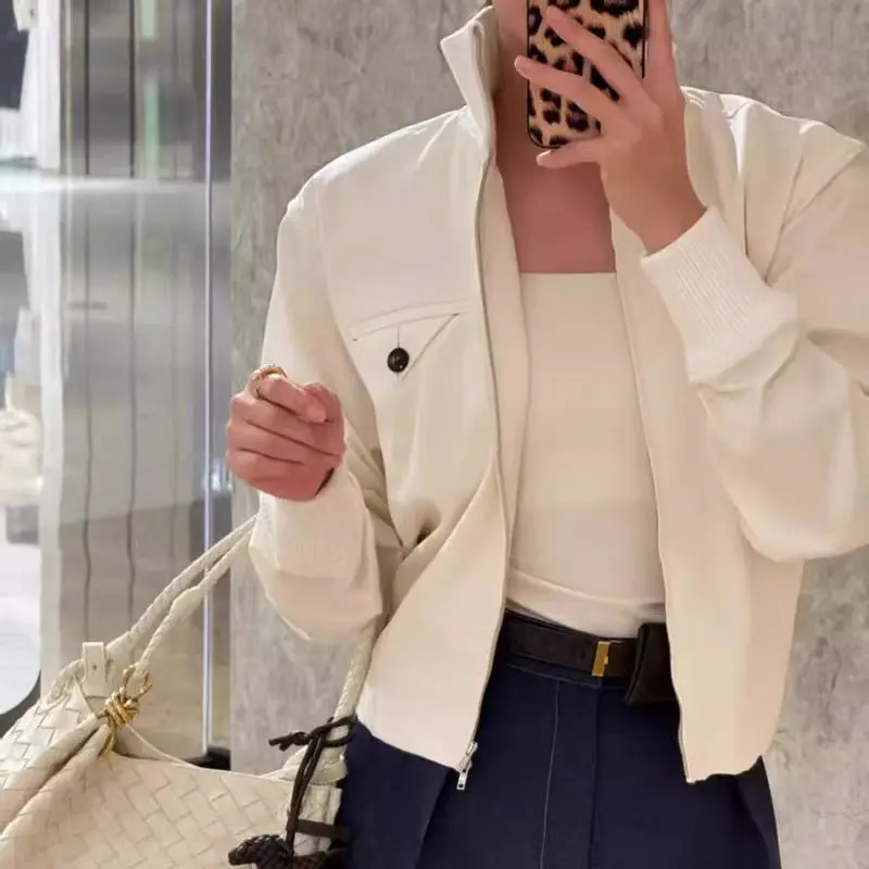 خريف جديد أزياء المرأة عارضة تنوعا فضفاض التخسيس سترة قصيرة أنيقة بأكمام طويلة للنساء #3