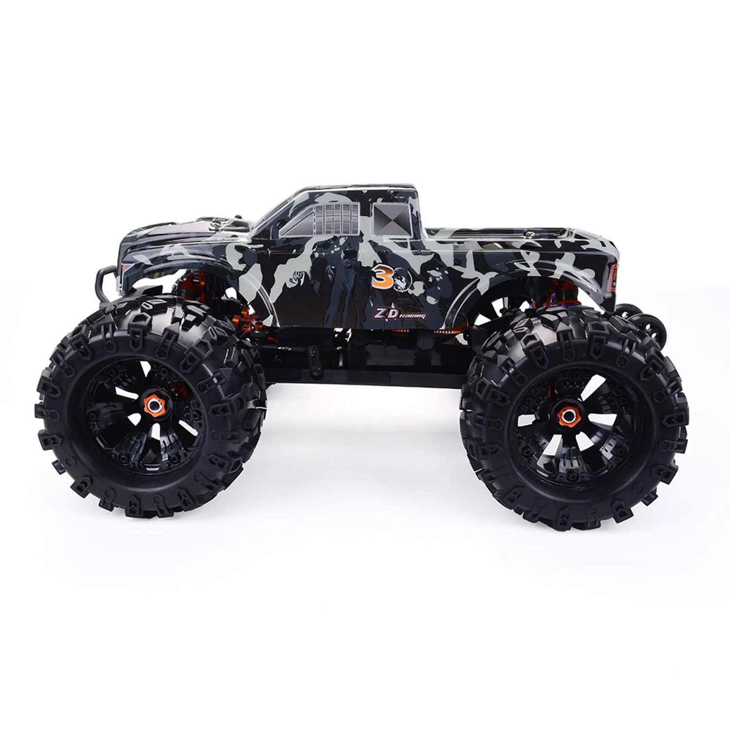 

ZD 1:8 Racing MT8 Pirates3 RC Monster Truck 90KM:H 4WD Radio Control Racing Car Metal Shock Absorber 120A ESC Transmitter Toys