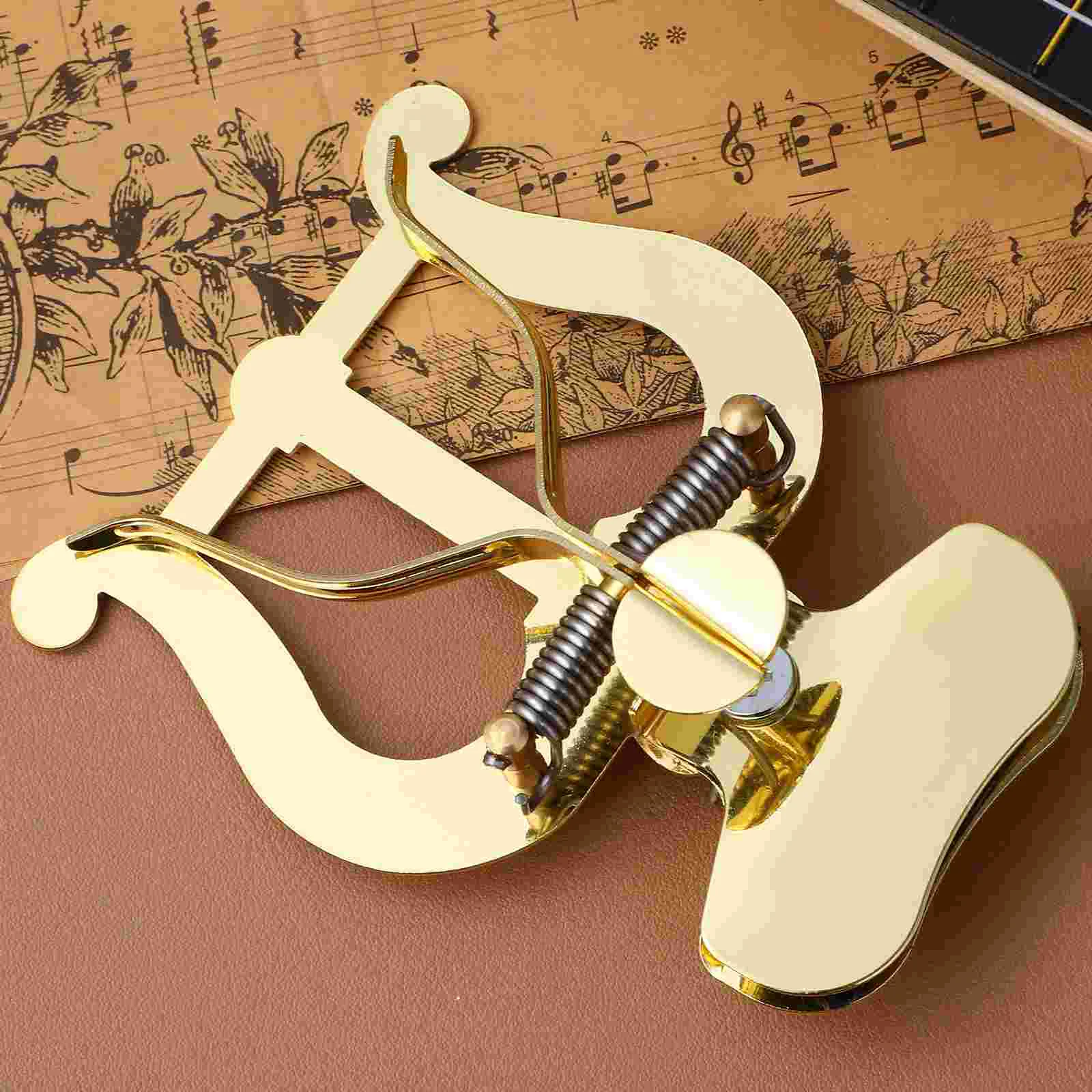 Golden Trombone Marching Music Holder Lyre Clip Musical Instruments Clarinet Trumpet Alloy Flip Folder Score