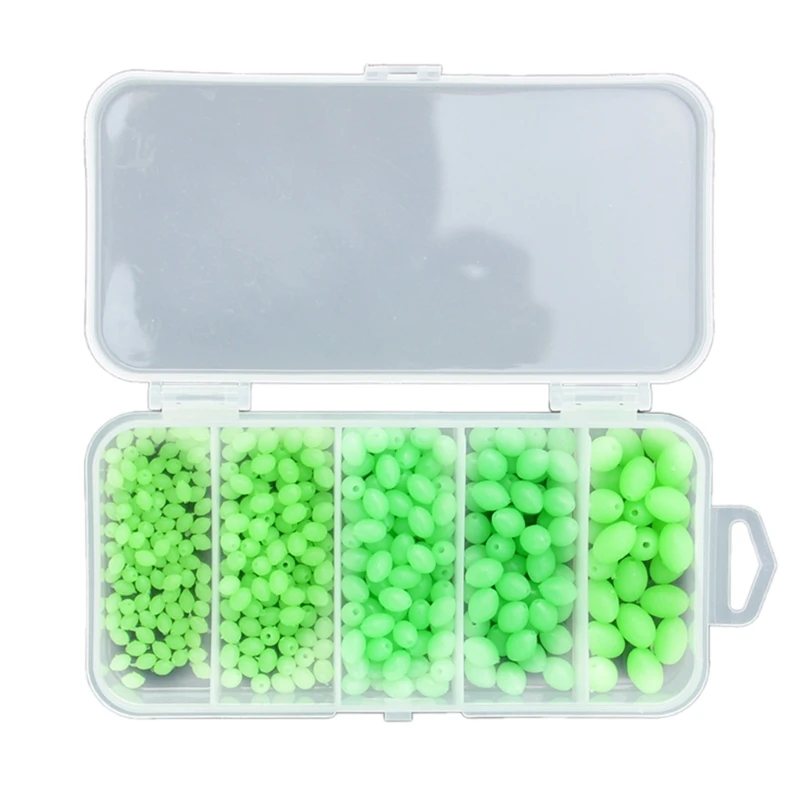 

375Pcs/Set Fishing Beads Night Fishing Soft Beads Glow Sea Fishing Lures Green Eggs Fishing Tackles Tool