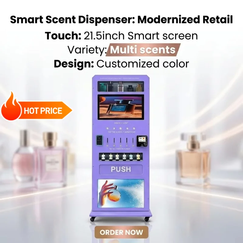 Smart Automatic Vending Machine with Stand Fragrance Dispenser with SDK Touchscreen for Mall QR/Token Payment Customized