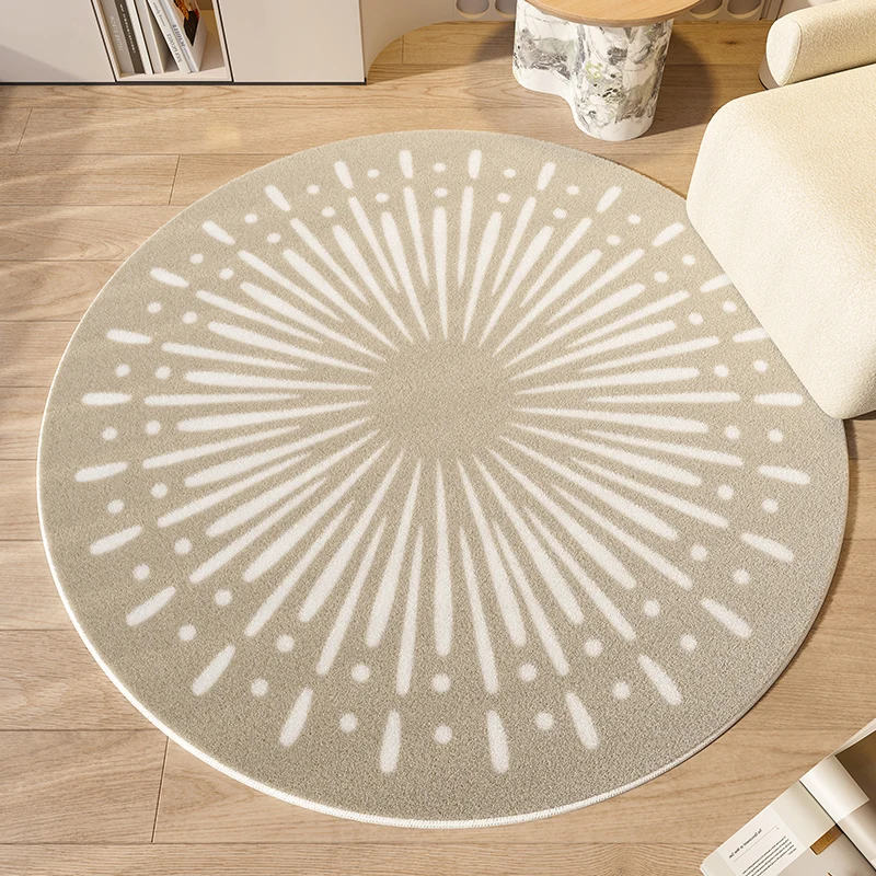 

French Style Living Room Decoration Round Carpet Home Washable Plush Floor Mat Thicken Lounge Rug Large Area Rugs for Bedroom