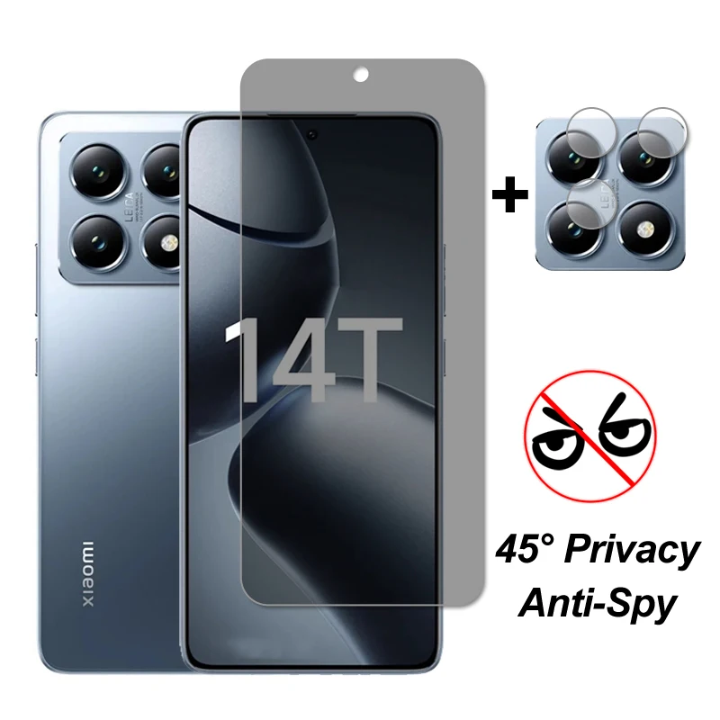 For Xiaomi 14T Glass Screen Protector On Xiaomi 14T Anti-Spy Privacy Tempered Glass Protective Phone Camera Lens Film Mi 14T Pro