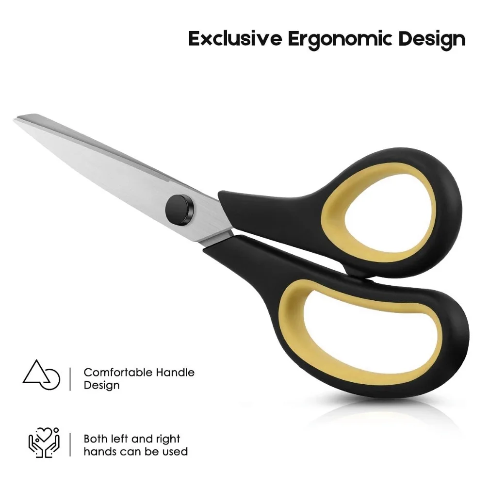 8in Multi-Purpose Heavy Duty Scissors, Comfortable Grip Craft Scissors For Office Home Sewing Fabric Art Craft DIY Kitchen Tool