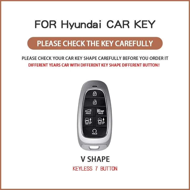 7 Buttons Car Remote Key Case Cover for Hyundai Santa Fe Tucson 2022 Ioniq 5 Atos Prime Solaris 2021 for 2023 Hyundai Palisade