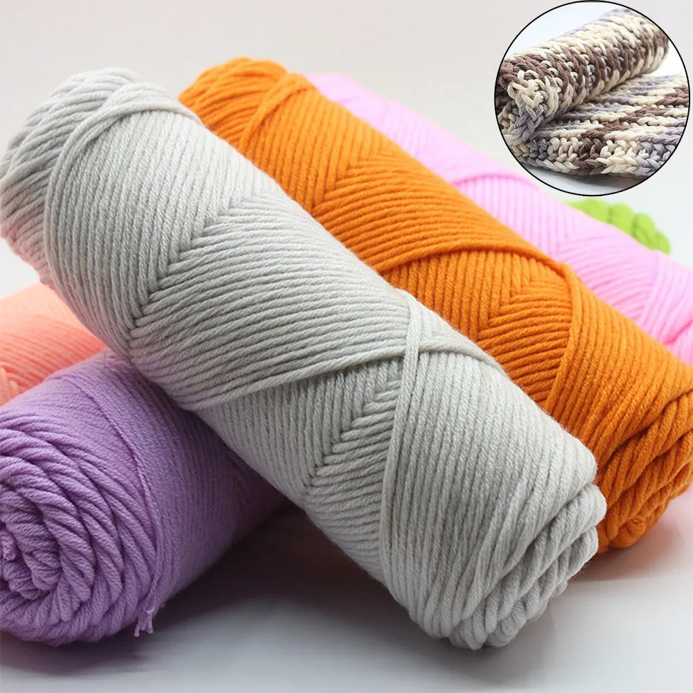 8ply Fancy Chunky Cotton Fiber Blended Knitting Yarn Worsted Hand Knitting Yarn Wool Thread for DIY Making Sweater Scarf Hat