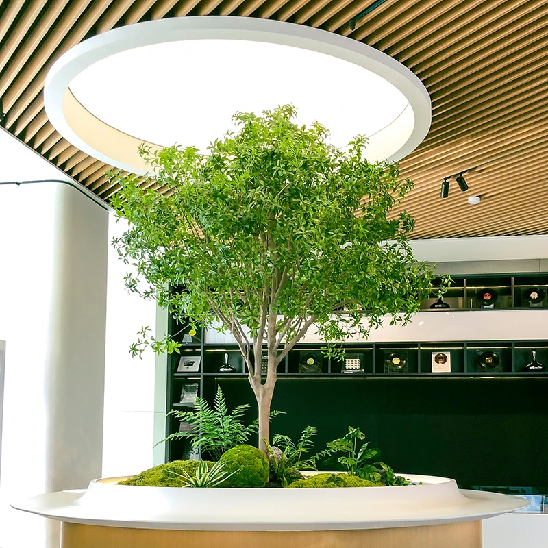 High-end simulated plant window landscaping interior decoration tree bionic green plant large fake tree