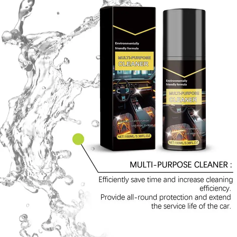 Multi-functional Foam Cleaner Spray, Auto Agente de Limpeza Doméstica Interior, Manchas de Pneu de Carro, Pneu de Caminhão, 100ml