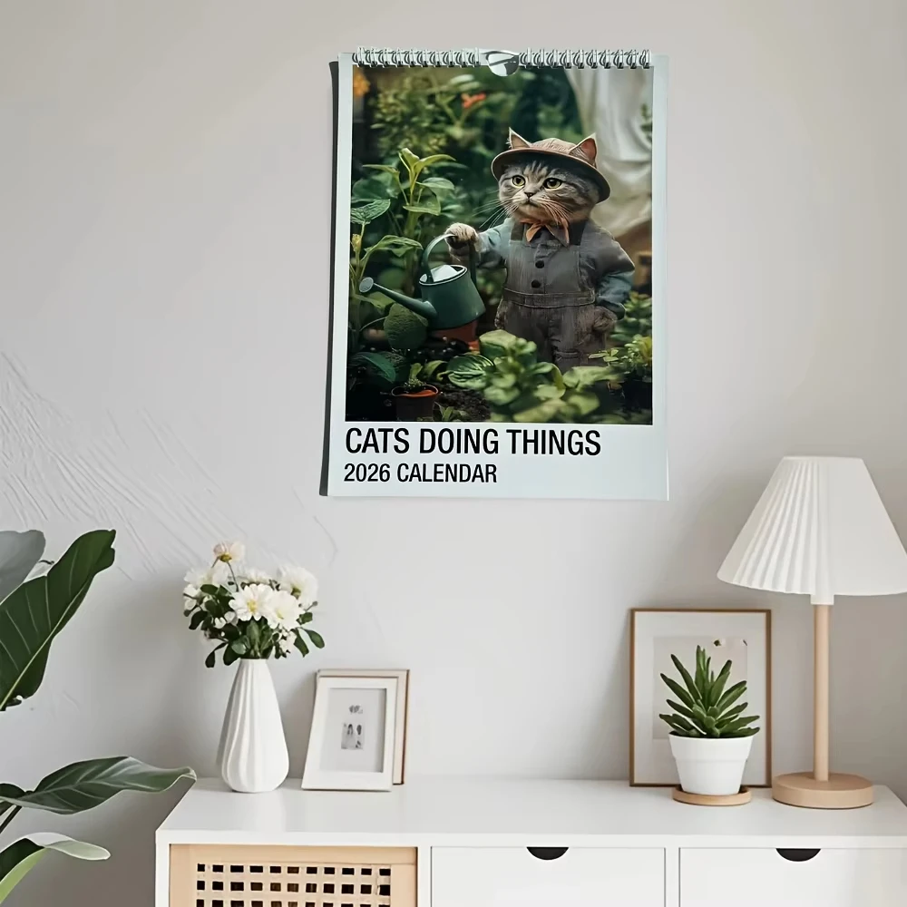 

Funny Cat Calendar 2026 - Funny Cats Hangable Monthly Calendar 12 Months Family Planner Calendar for Kids Adults Cats Lovers