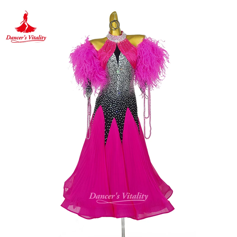 2-tone Matching Social Dance Wrapped Hip Dresses Adult&Adolescent Waltz Foxtrot Tango Perform Clothe Customize Dancer's Vitality