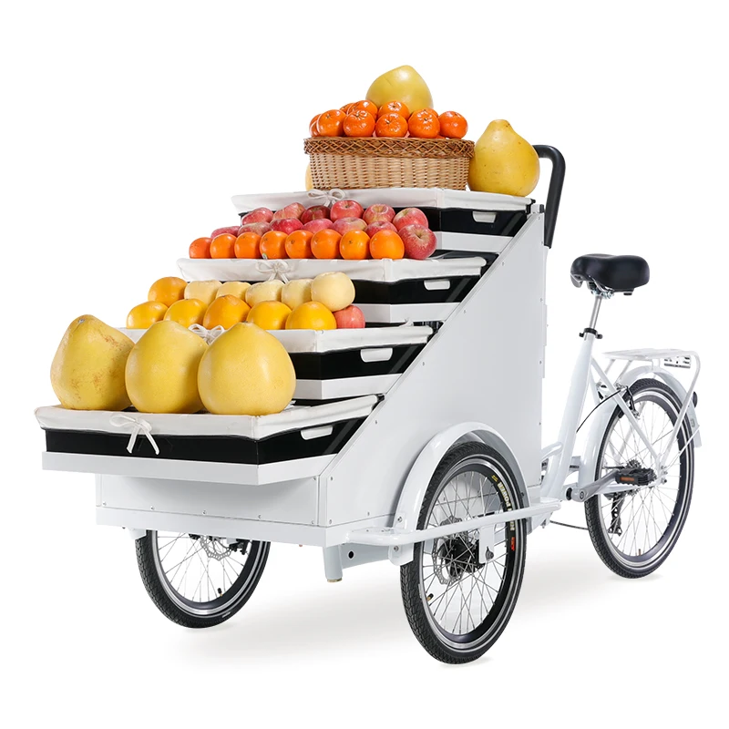 Electric Mobile vending bike Portable fruit Cart Cargo Bike food Vending Cart Snack Tricycle Street Shop Truck