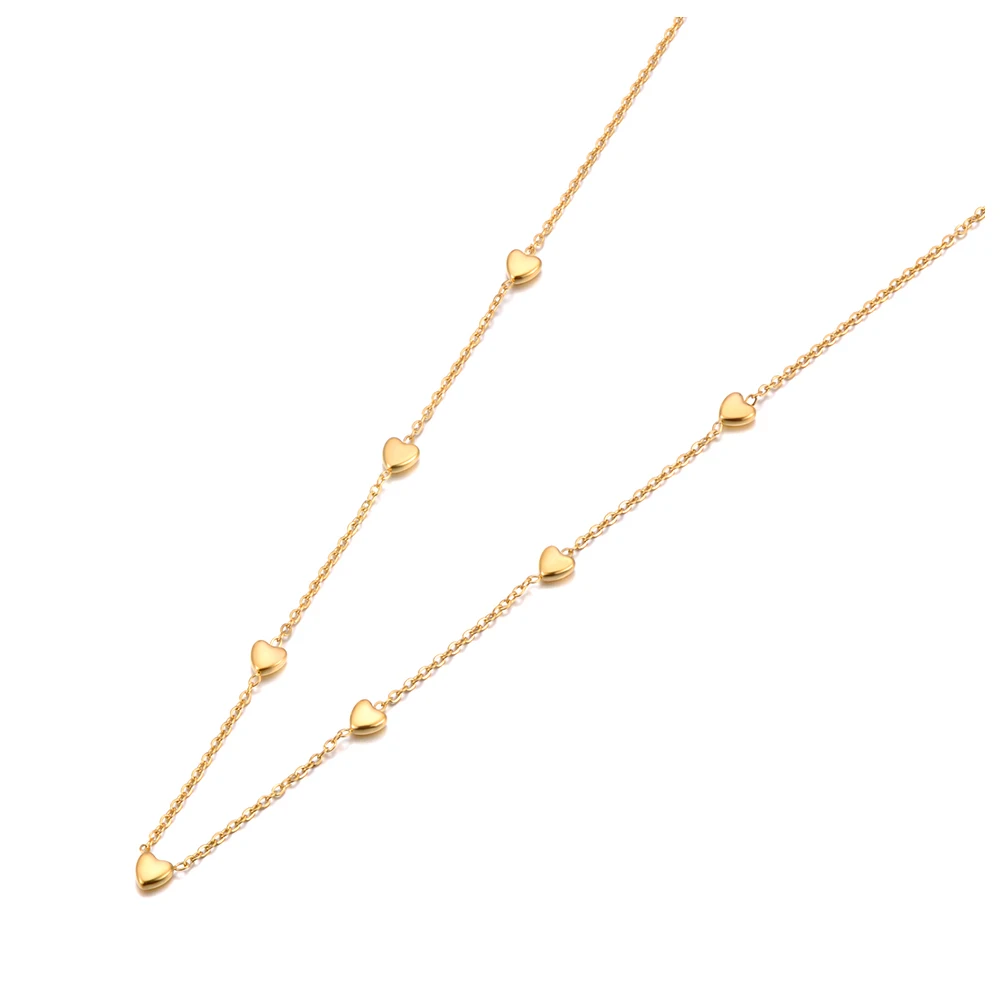 Lokaer Official Style Small Dainty Mini Heart Chain Bracelets Jewelry for Women 18K Gold Plated Stainless Steel Bracelet B24058