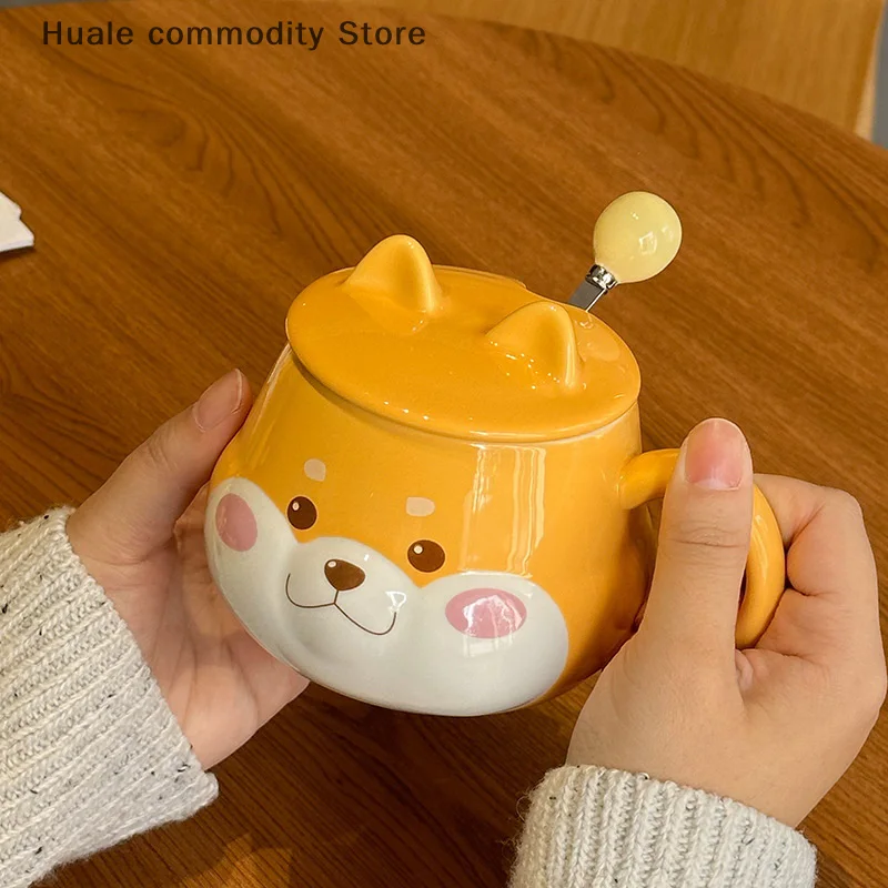 Shiba Inu Ceramic Cup High Appearance Level Large Capacity Coffee Cup With Spoon Cute Girls Children's Office Home