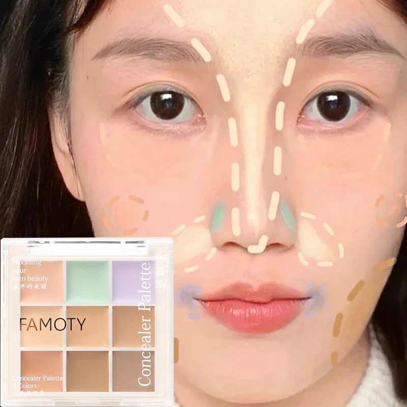 Concealer Palette Waterproof Lasting Concealer Cream Bronzer Contouring Brightening Highlighter Face Color Corrector Cosmetics