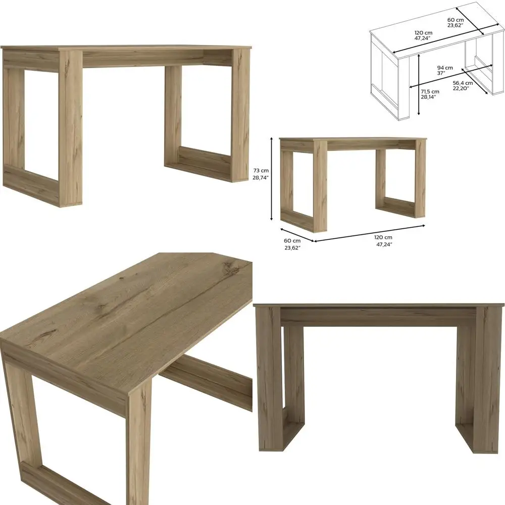 Light Oak Writing Desk 28.7 H x 47.2 W - Spacious, Sturdy, Compact Home Office Desk