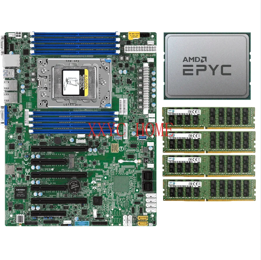 Supermicro H11SSL-i processador-mãe e kit de memória amd epyc 7551p cpu 32 núcleos 4x32gb 2133p ram conjunto de placa-mãe