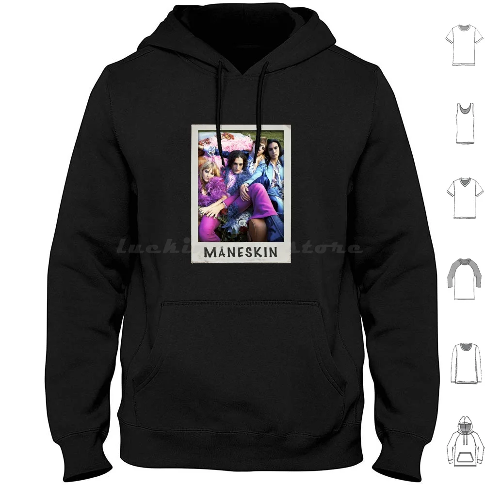 Maneskin M ? Neskin 2 Hoodie Cotton Long Sleeve Maneskin M ? Neskin Italy Zitti E Buoni Damiano David Song Contest Esc Damiano