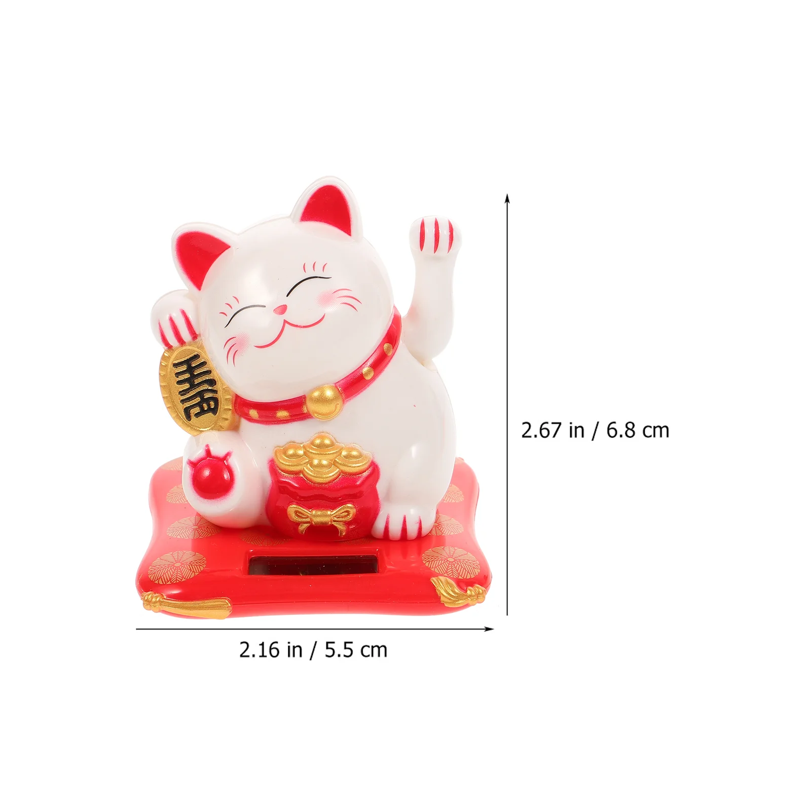 3 Pcs Chinese Waving Cat Wealth Welcoming Decor Lucky Ornament Figurines Statue Solar Car