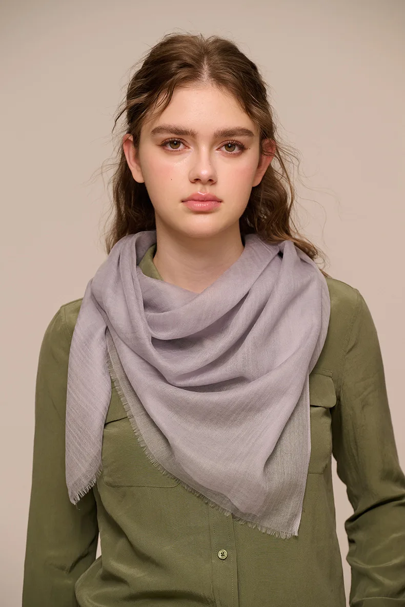 

Women's Light Weight Square Solid 100% Cashmere Scarf