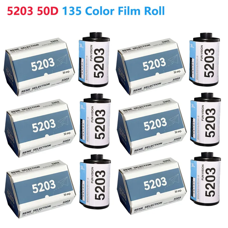 5203 50D 135 Color Film Roll 1/2/3/6 Roll Negative Processing iso 50 Film Roll Negative ECN2 flus For Kodak Fujifilm 135 Camera