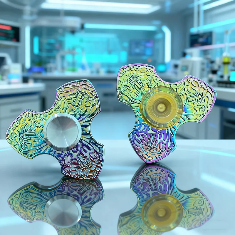 لون رائع تململ سبينر EDC الفولاذ المقاوم للصدأ الإصبع المنزلق الكبار الإجهاد الحد لعبة نافذة الكسارة أدوات الدفاع المحمولة #5