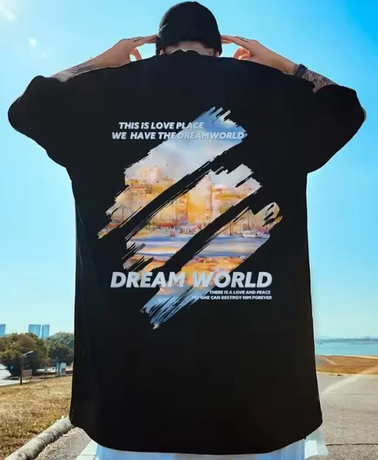 Camiseta de Manga Curta com Estampa Nova 2024 para Homens e Mulheres, Tamanho Grande, Casual, com Mangas Três Quartos