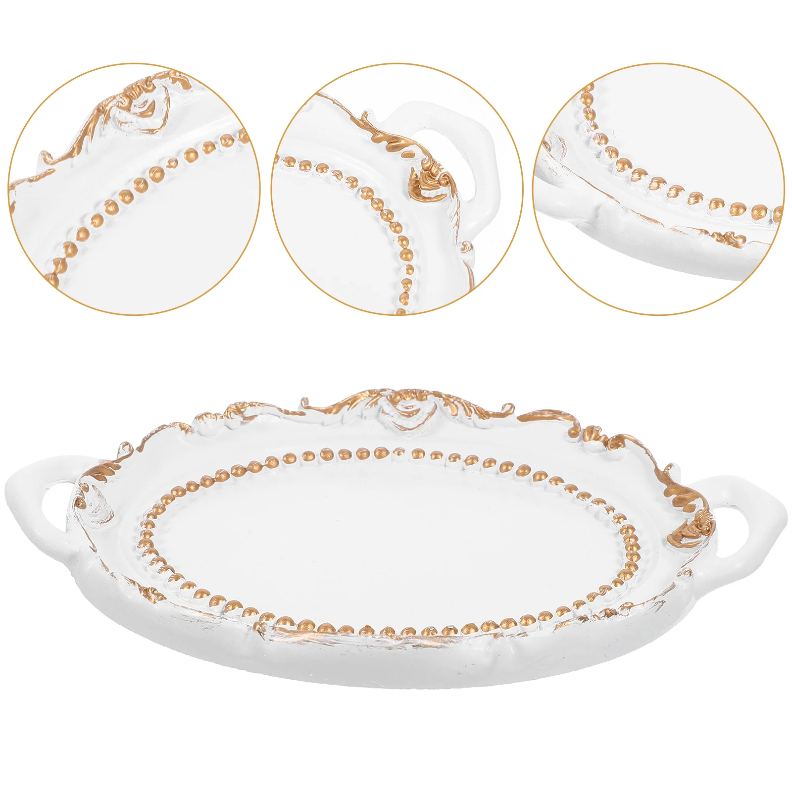 

Vintage Jewelry Storage Tray Decorative Ring Dish For Bathroom Bedroom Vanity Table Trinket Organizer Space-Saving Decorative