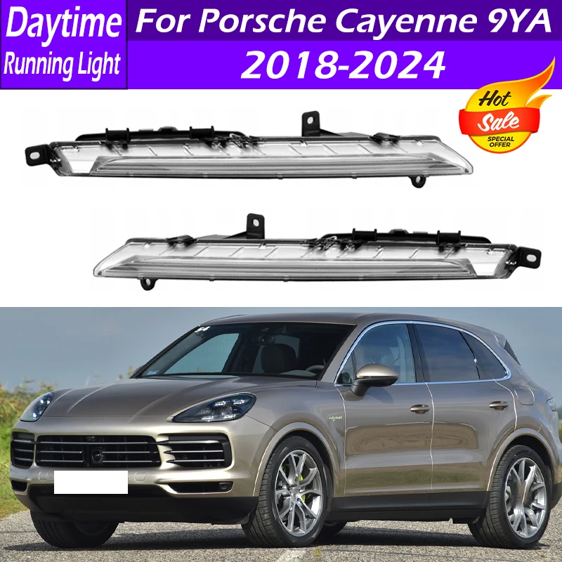 

9Y0941181 9Y0941182 Дневные ходовые огни (ДХО) LED для переднего бампера автомобиля, указатель поворота, противотуманный фонарь для Porsche Cayenne 9YA 2018-2024