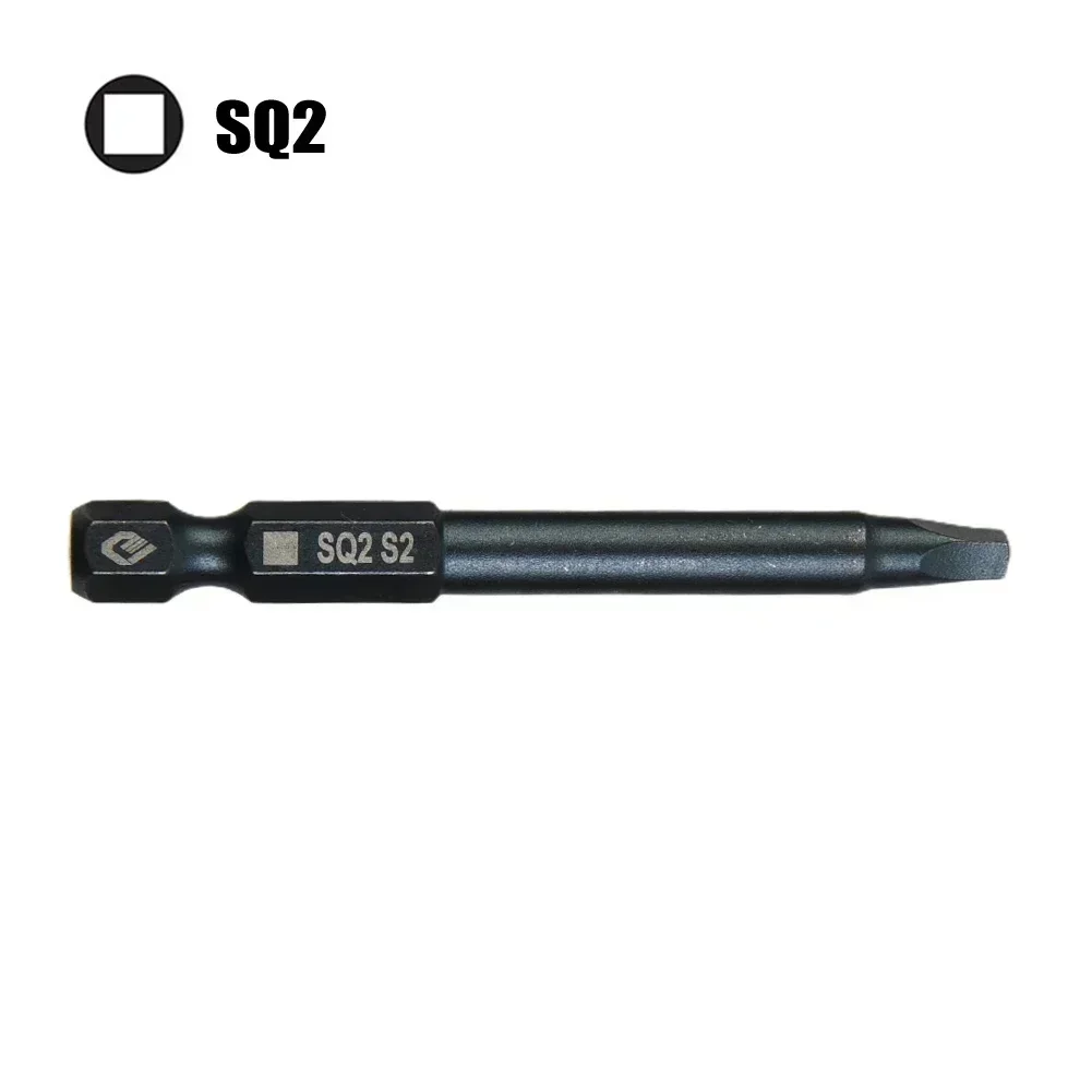 1Pcs 65mm SQ 0/1/2/3 Square Head Screwdriver Bit 6.35mm Hex Shank Strong Magnetic Screwdriver Electric Drill/Power Tool Parts