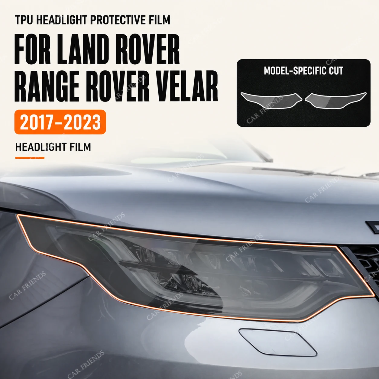 ランドローバー-ディスカバリー5-2020-2023用-カスタムフィットtpuヘッドライト保護フィルム-2枚セット-クリア