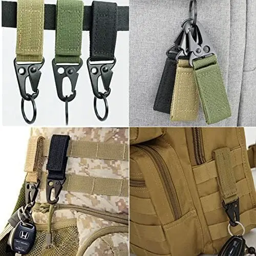 4Pcs Nylon Taktische Karabiner Schlüsselbund Gurtband Schnallen Molle Gürtel Rucksack Clips Haken Hängen Outdoor Camping Wandern EDC Werkzeuge – Detail 3