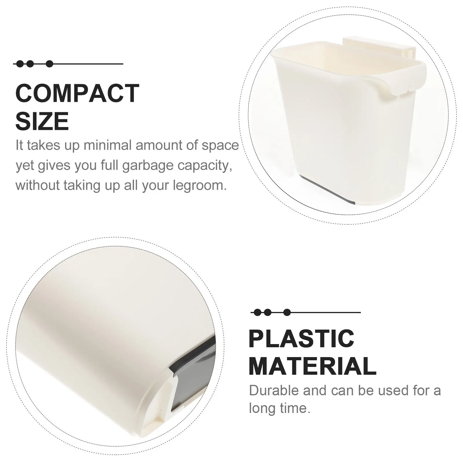 

1Pcs Hanging Garbage Bin Premium Plastic Trash Container for Home Office Kitchen Compact Space Saving Storage Basket