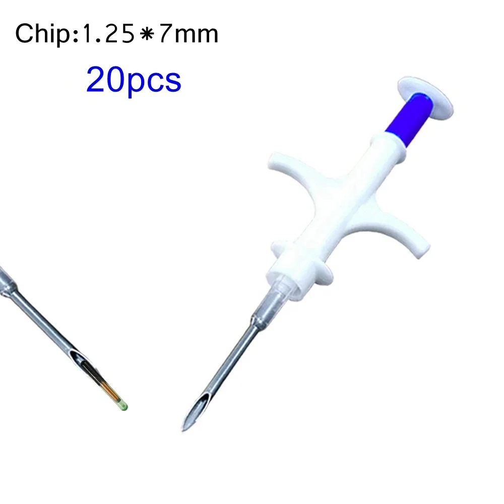 Smallest Microchip 1.25*7mm with Applicator Set X20 Bioglass Transponder Fish Id Tag Pet Chip Implanter for Animal Registry