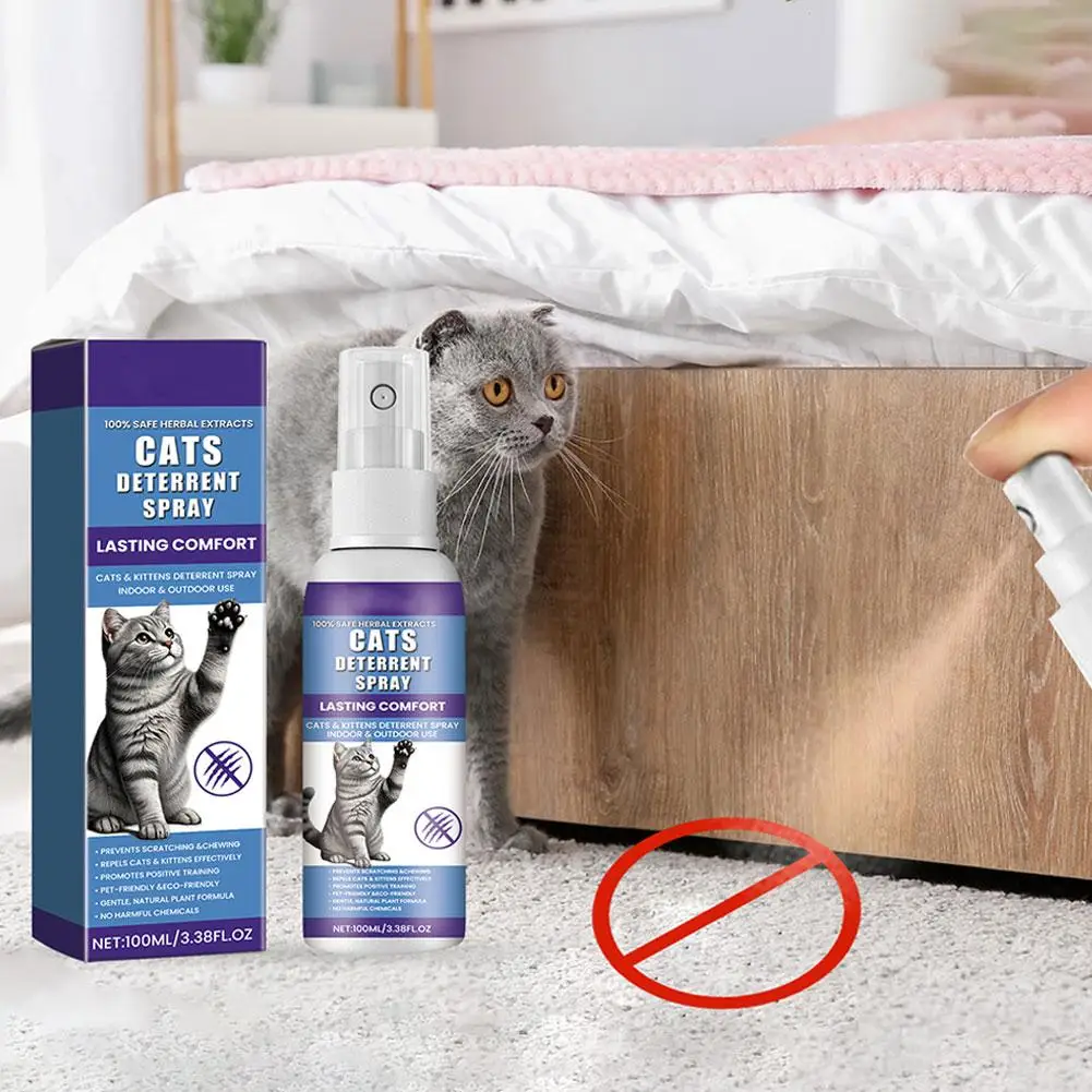 Cat Scratch Cleaner Spray Natural Scratch Training Prevention Furniture Urine Repeller Non-irritant Protectors Aid Cat Spra P2N5