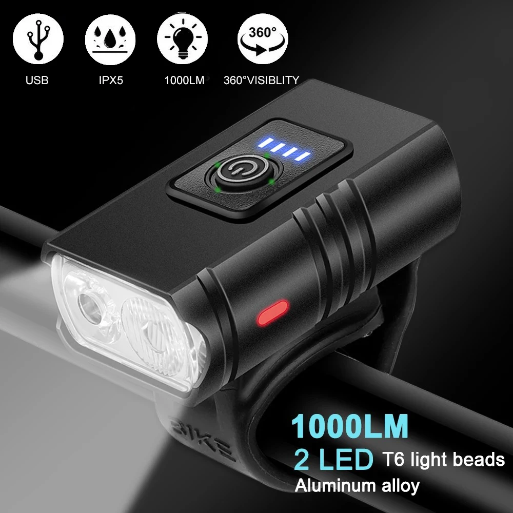 Fahrrad Licht USB wiederauf ladbare T6 LED Fahrrad Lichter 6 Modi MTB Taschenlampe Fahrrad