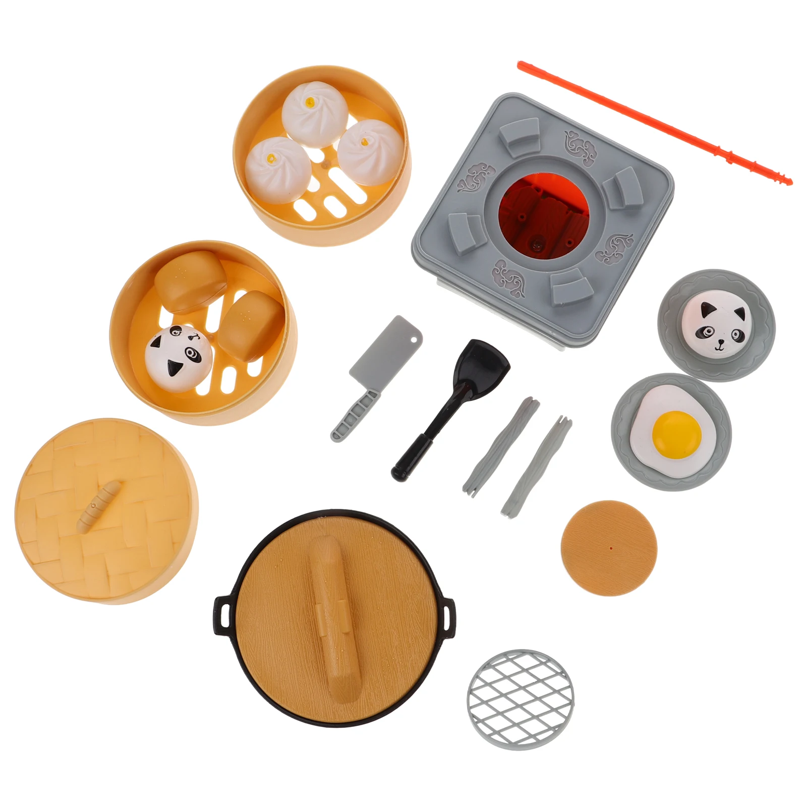 

Mini Kitchen Stove Set Kids Play Accessories Smooth Safe Surface Cookware Model Toys Appliances Steamer Simulation Prop Stylish