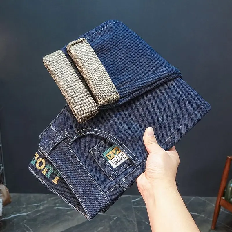 جديد جينز رجالي لخريف 2025 الاتجاه المطرز تمتد سليم صالح جميع الرجال عادية شيك الرجال السراويل الجينز السراويل موضة الرجال #4