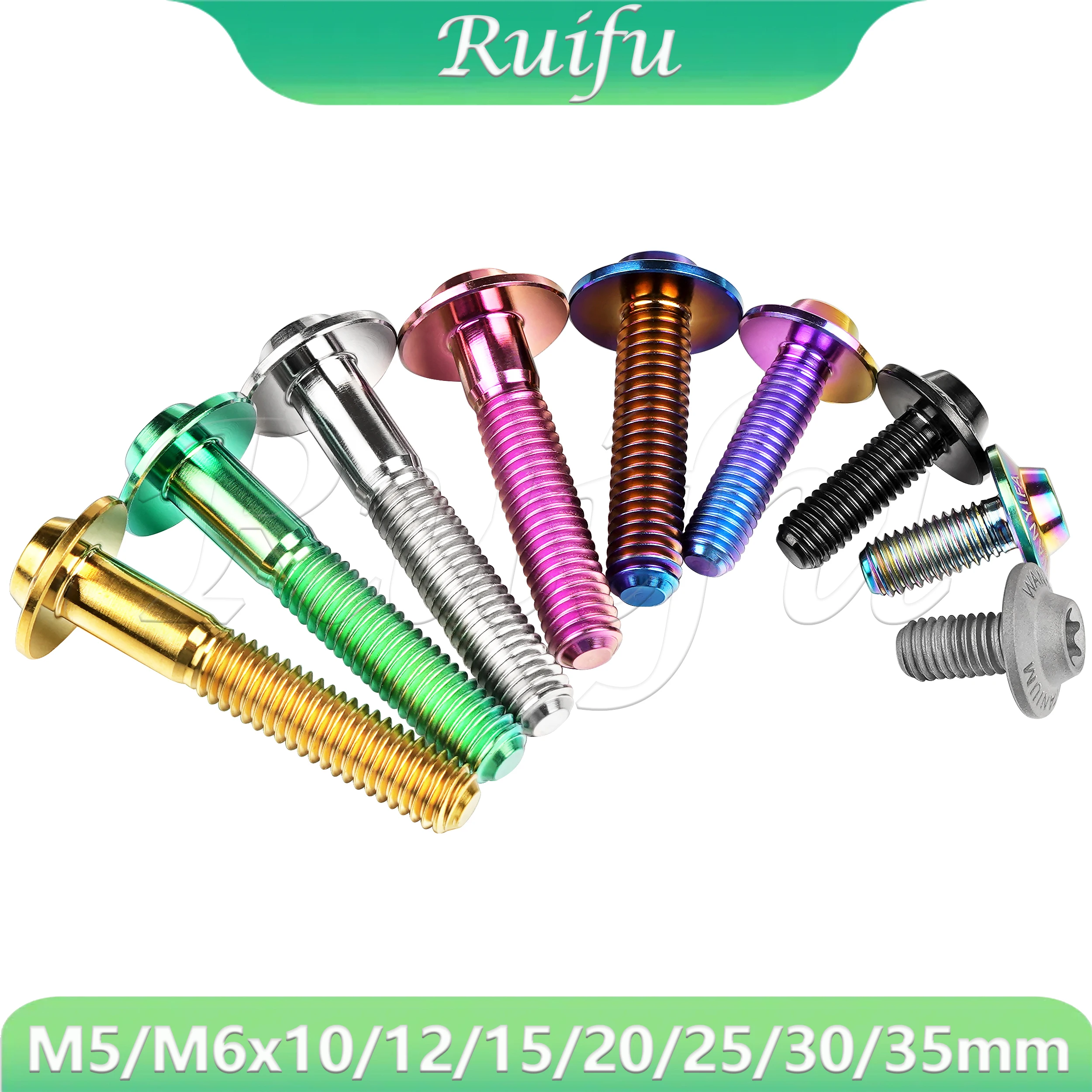 Ruifu  Titanium Bolt M5/M6x10/12/15/20/25/30/35mm Torx head Screws is suitable for Locomotive shell Modification