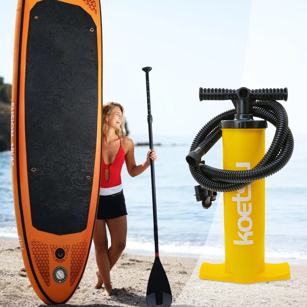 4L Kayak Air Pump Anti-Slip Double Action Inflation Pump Portable Hand Pump Surfboard Manual Pump for Inflatable Kayak