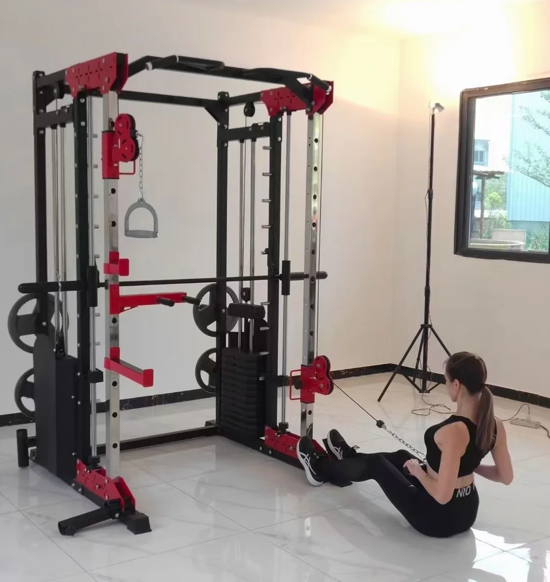 Gym Equipment Half Cage Power Rack Gym Multifunctional Commercial Smith Machine Frame Squat Trainer