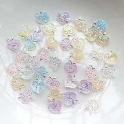Mixed color crystal apple resin flat back rhinestone nail art decorations nail rhinestones 100pcs/lot