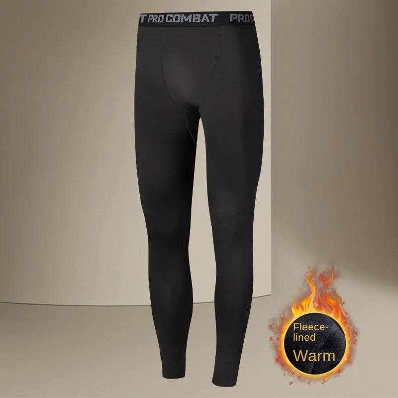 

De Rong Warm Pants with Velvet Autumn Pants for Men, Tight Bottom, High Elasticity, Extended, Boys' Shark Barbie Threaded Pants