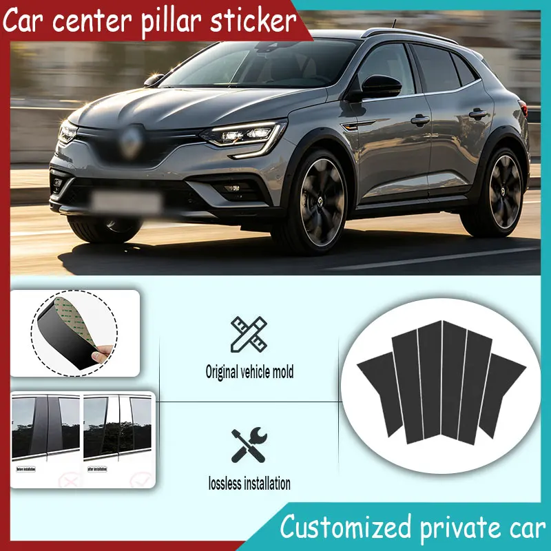 

For Renault XM3 Megane Conquest Arkana 2020-2021-2022-2023 Carbon Fiber B C Pillar Door Column Trim Cover Sticker